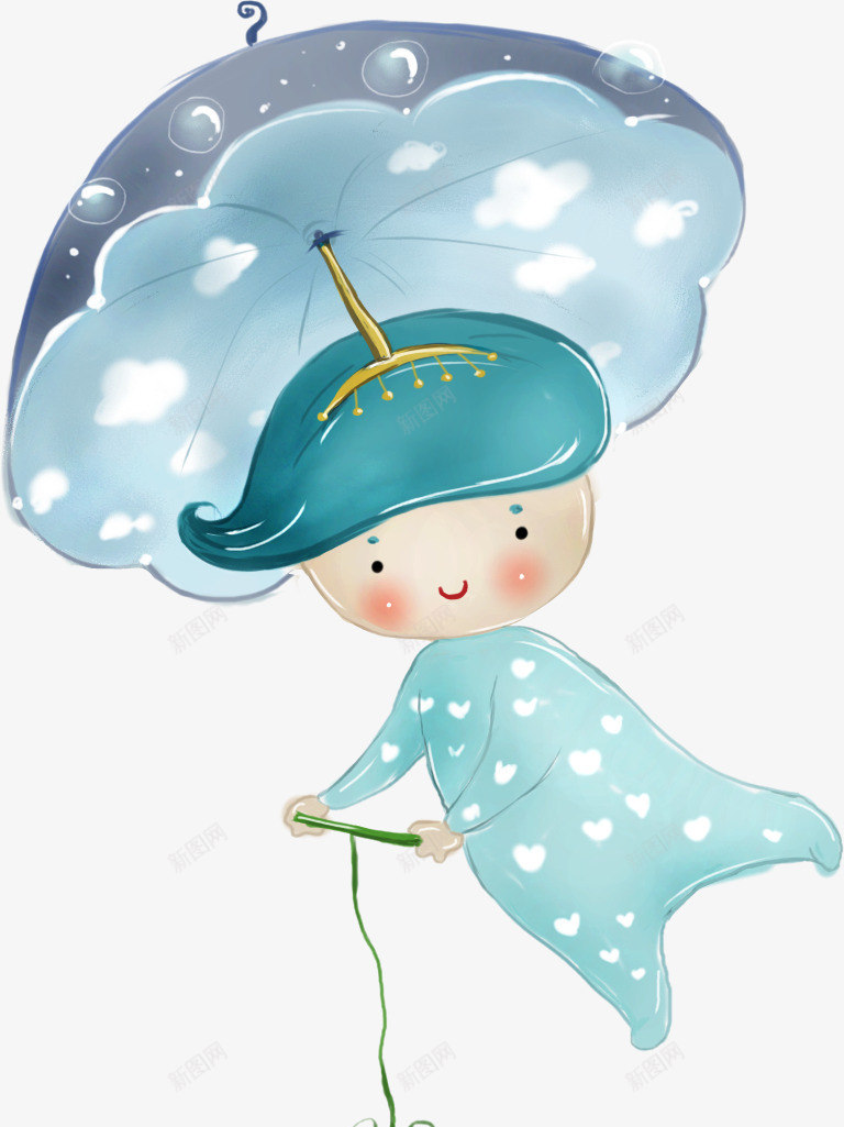 手绘扁平可爱的小公主png免抠素材_88icon https://88icon.com 卡通 可爱的 小公主 扁平 手绘 雨伞