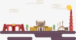 扁平化城市建筑素材