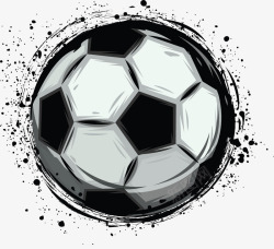 黑色水墨边框足球矢量图素材