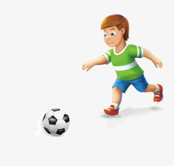 踢足球的小男孩素材