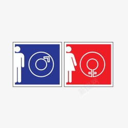卫生间艺术男女标志简约方形公共场所性别男女标志免高清图片