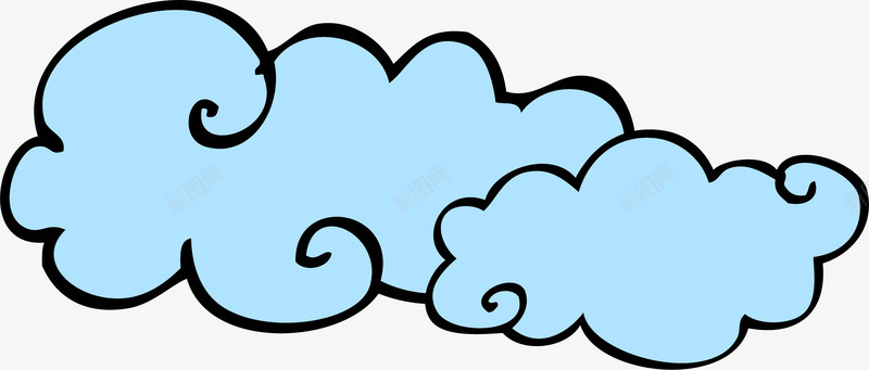 淡蓝色纯色填充云朵png免抠素材_88icon https://88icon.com 填充 填充的云朵 手绘云朵 淡蓝色 矢量云朵 线描云