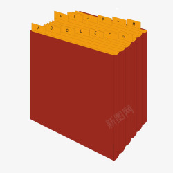 红色文件夹档案分类矢量图素材
