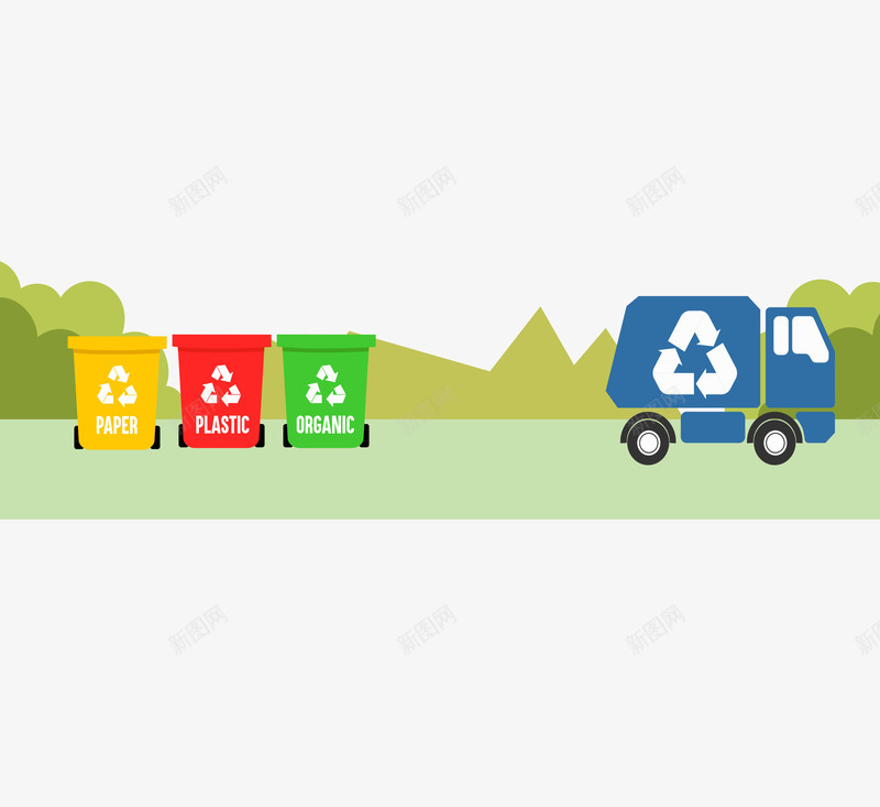 垃圾分类车分类垃圾png免抠素材_88icon https://88icon.com 分类 四类垃圾 垃圾 素材