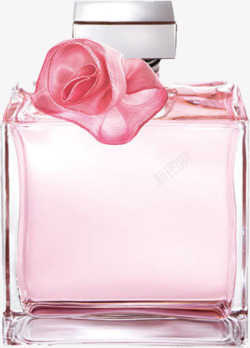 粉红色丝带香水瓶素材