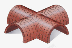 插图方砖堆砌的拱门素材
