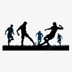 踢足球剪影素材