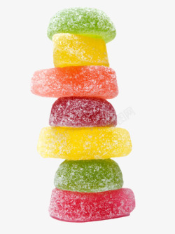 彩色层叠的软糖实物素材