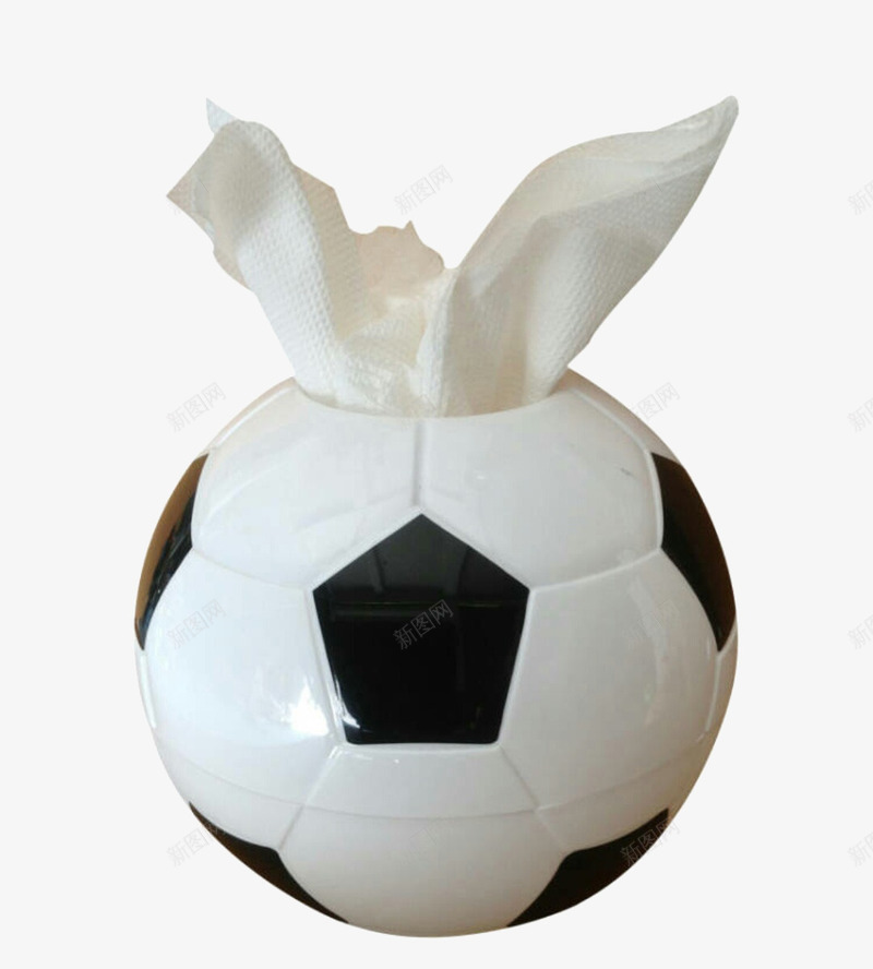 白色足球纸巾盒png免抠素材_88icon https://88icon.com 产品实物 抽纸 白色 纸巾盒 足球