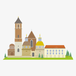 波兰建筑旅游景点矢量图素材