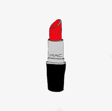 MAC手绘唇膏png免抠素材_88icon https://88icon.com MAC 红色 美妆 黑色