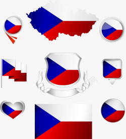 捷克国旗矢量图素材
