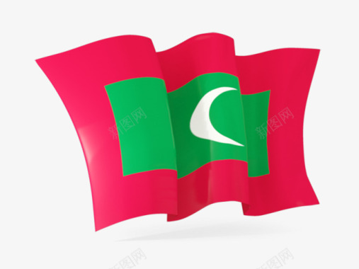 马尔代夫马尔代夫旗帜飘扬图标图标