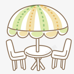 雨伞和小桌椅素材