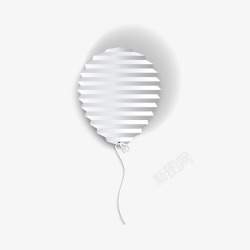 白色立体折纸气球矢量图素材