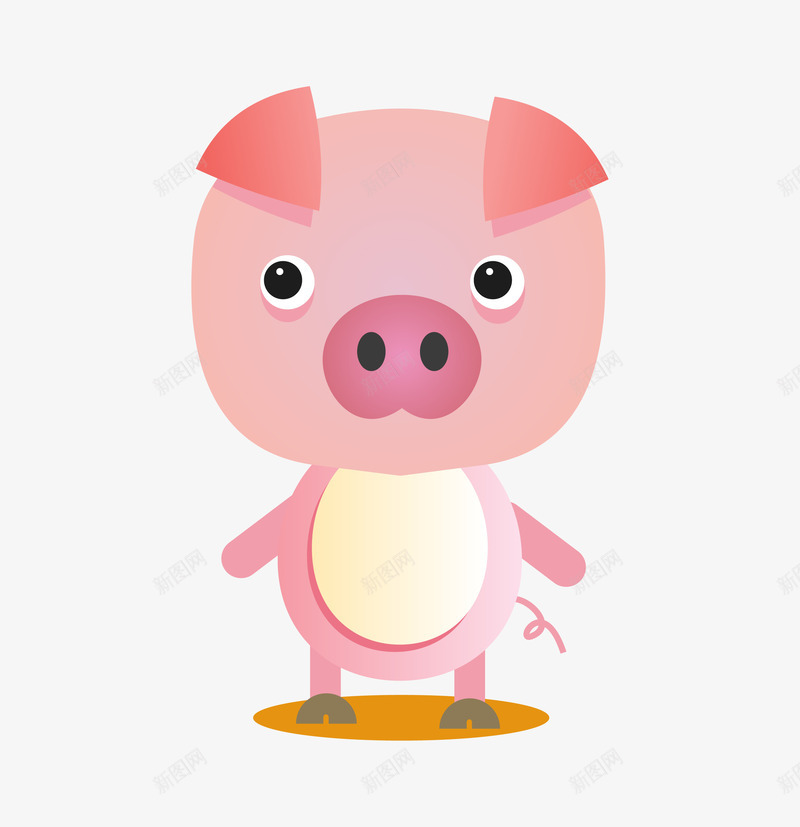 卡通手绘粉色的小猪png免抠素材_88icon https://88icon.com 创意 动漫动画 卡通小猪 卡通手绘 粉色小猪 艺术