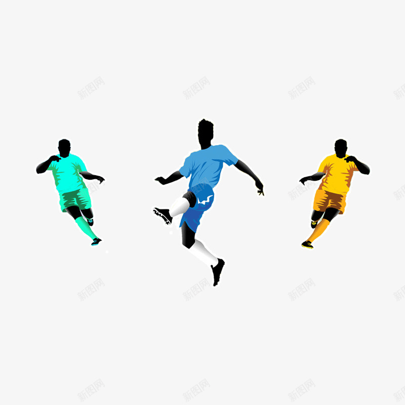 三个踢足球的男人png免抠素材_88icon https://88icon.com 三个踢足球的男人