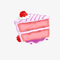 粉色卡通手绘蛋糕甜品素材