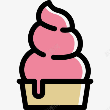 甜食品冰淇淋纸杯蛋糕冷冻酸奶图标图标