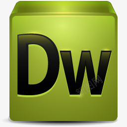 绿色DW正方形立体图标图标