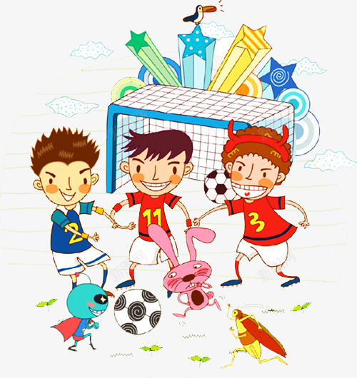 小孩踢足球png免抠素材_88icon https://88icon.com 卡通 插画 星星 海报插画 漫画 绘画 足球