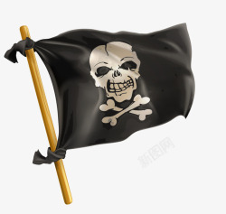 卡通旗帜海盗旗黑色素材