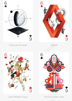 创意图案6扑克牌素材