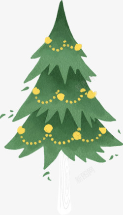 扁平风格创意卡通圣诞树造型素材