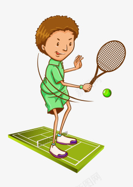 卡通手绘校园网球赛图标图标