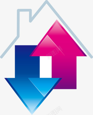 房产logo彩色卡通房子矢量图图标图标