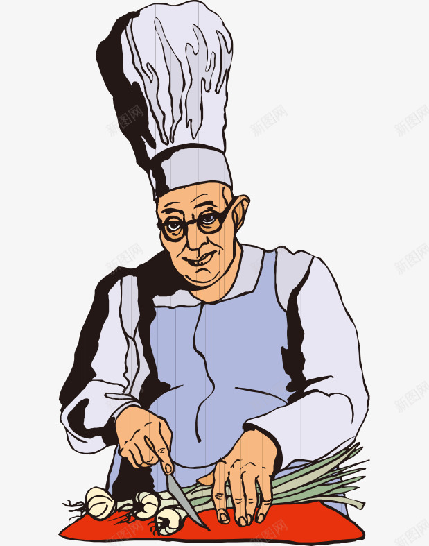 卡通手绘国外切菜厨师png免抠素材_88icon https://88icon.com 切菜的厨师 卡通的人物 国外的厨师 平面厨师 手绘的厨师