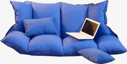 蓝色沙发样式宣传海报素材