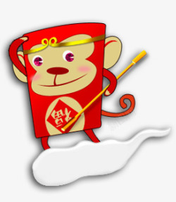 小猴子新年祝福素材