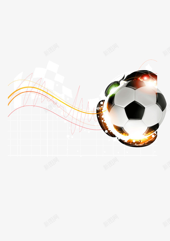 足球线条发光运动装饰png免抠素材_88icon https://88icon.com 发光 线条 装饰图案 足球 运动