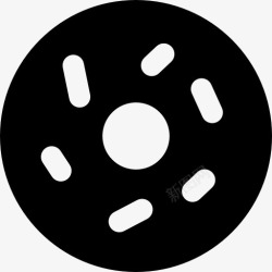 拿铁咖啡和甜点甜甜圈图标高清图片