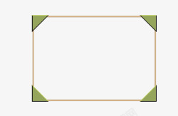 卡通扁平化长方形绿色文本框矢量图素材