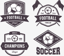俱乐部徽章手绘足球俱乐部矢量图高清图片