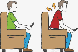 看电视的姿势矢量图素材