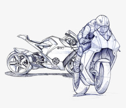 帅气摩托车手绘帅气摩托车高清图片