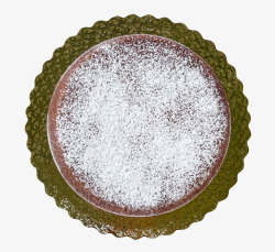 绿色圆形铺满白色颗粒的蛋糕素材