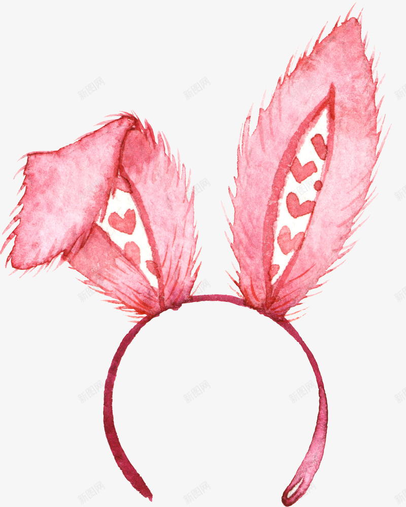 卡通手绘兔耳朵发卡png免抠素材_88icon https://88icon.com 兔耳朵发卡 创意 动漫动画 卡通手绘 简约 粉色