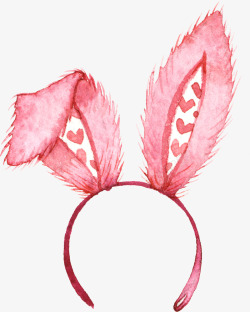 兔发卡卡通手绘兔耳朵发卡高清图片