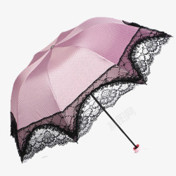 紫色蕾丝边太阳伞素材