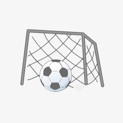 足球简笔画手绘球门前的足球高清图片