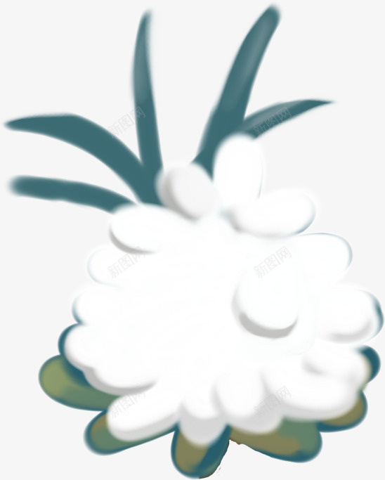 扁平风格手绘蓝色的雪花植物造型png免抠素材_88icon https://88icon.com 扁平 植物 蓝色 造型 雪花 风格