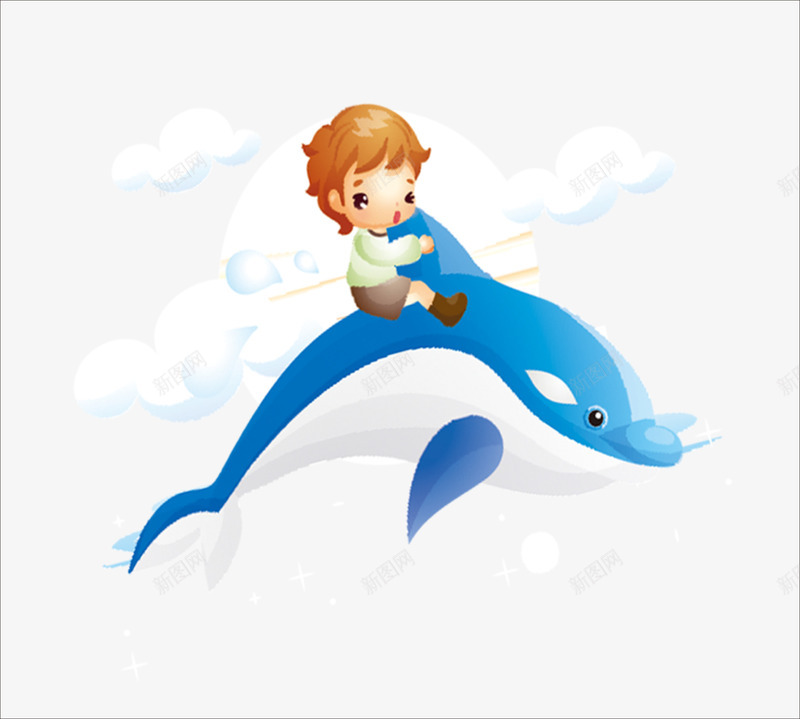 儿童海豚png免抠素材_88icon https://88icon.com 儿童 六一 小海豚 海豚 玩耍