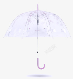 浅紫色图案透明伞素材