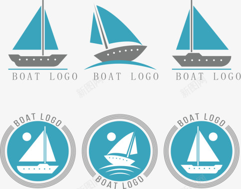 线性插画创意轮船航海图标矢量图图标