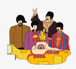 披头士披头士乐队在黄色潜水艇上高清图片