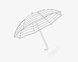 白色卡通可爱雨伞素材
